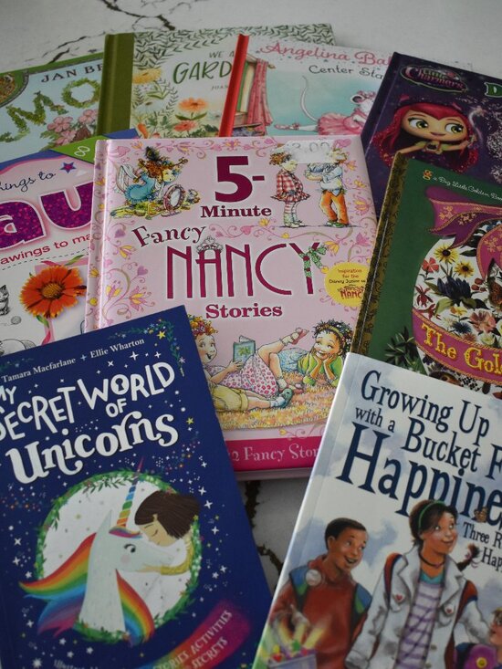 Girl's Character Books and More Other - 9 Girls Children's Book Lot Fancy Nancy Angelina Ballerina Unicorn Activity Book